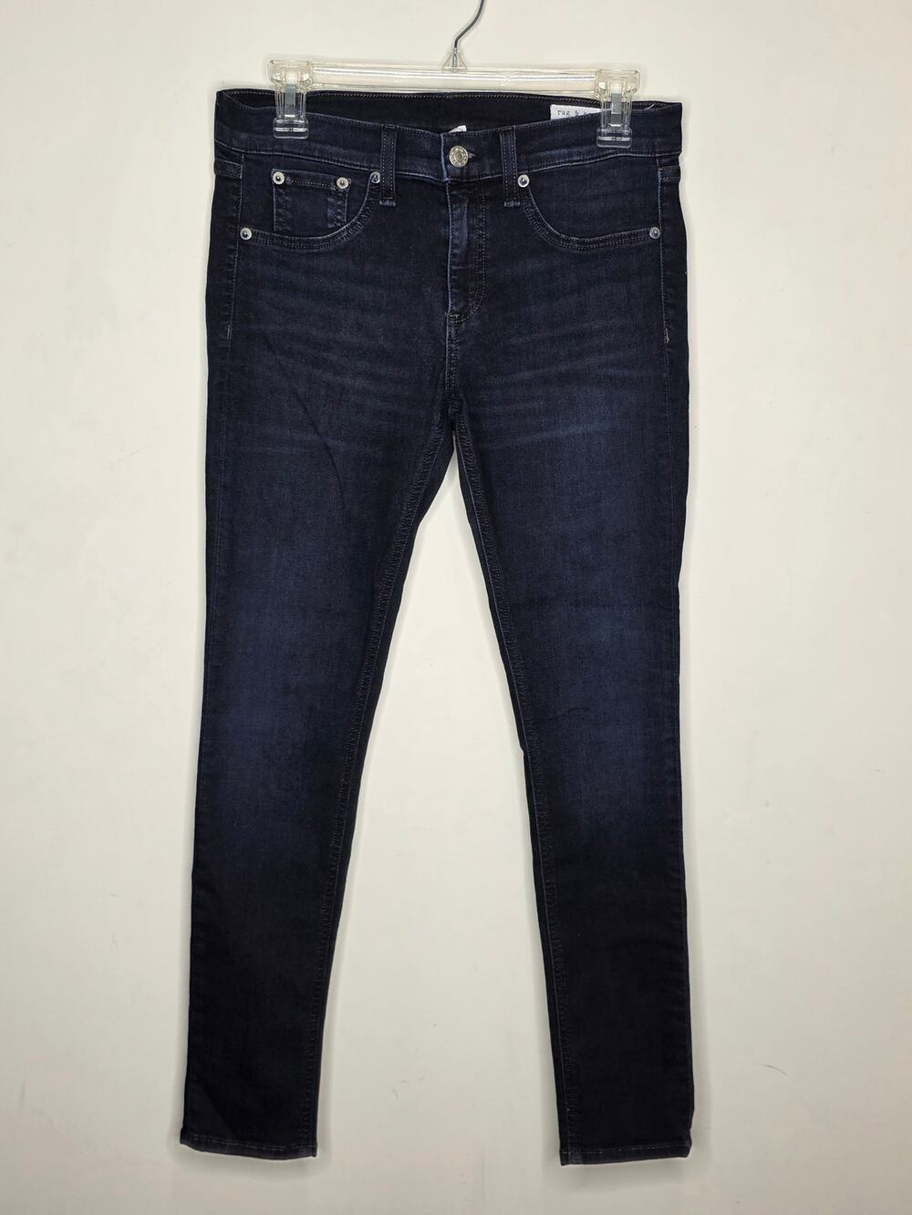 R&B Rag & Bone mid rise skinny slim fit cotton blend dark indigo ankle jeans 29
